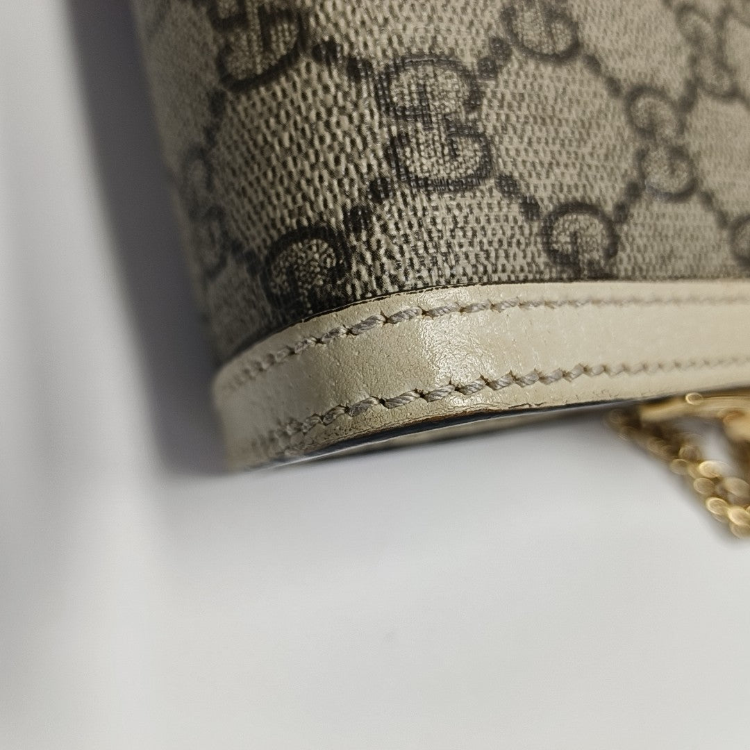 Ophidia Mini Monogram Coated Canvas Beige