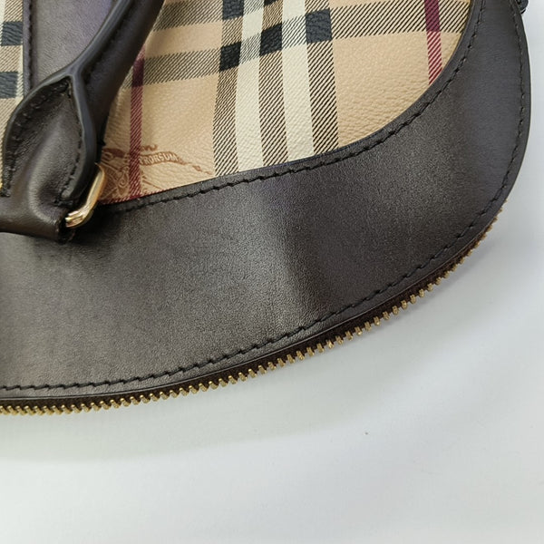 Coated Canvas Top Handle Bag Beige