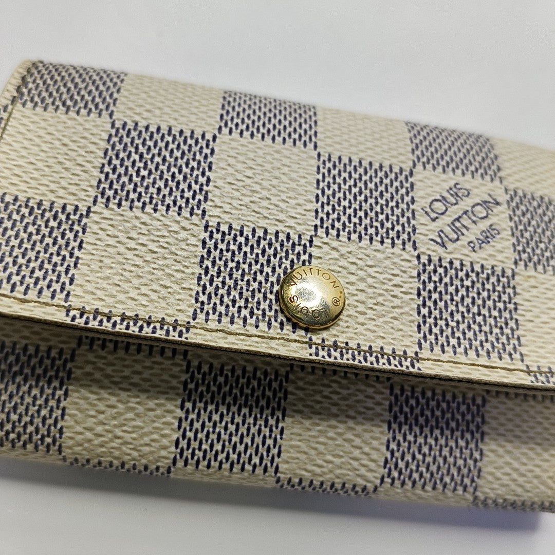 Damier Azur Coated Canvas Key Pouch White