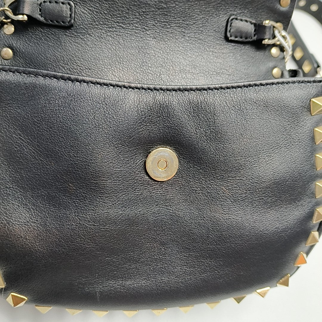 Rockstud Calfskin Black