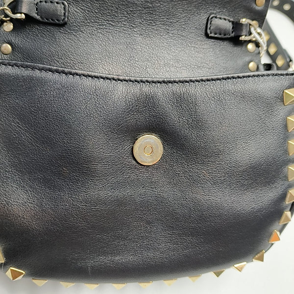 Rockstud Calfskin Black
