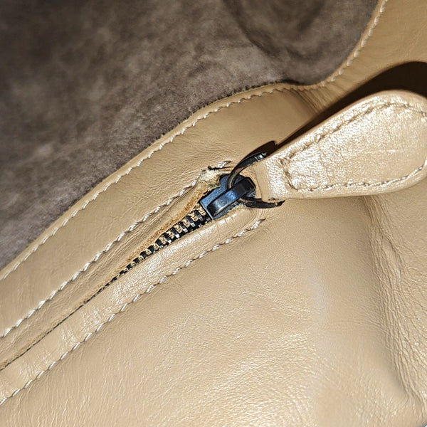 Authenticated pre-owned  Roma Calfskin Beige - Top Handle Bag at Looply