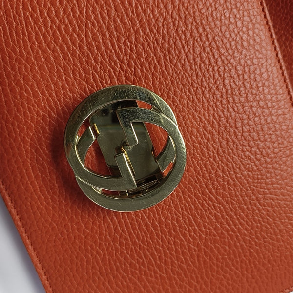 Interlocking G Small Calfskin Orange