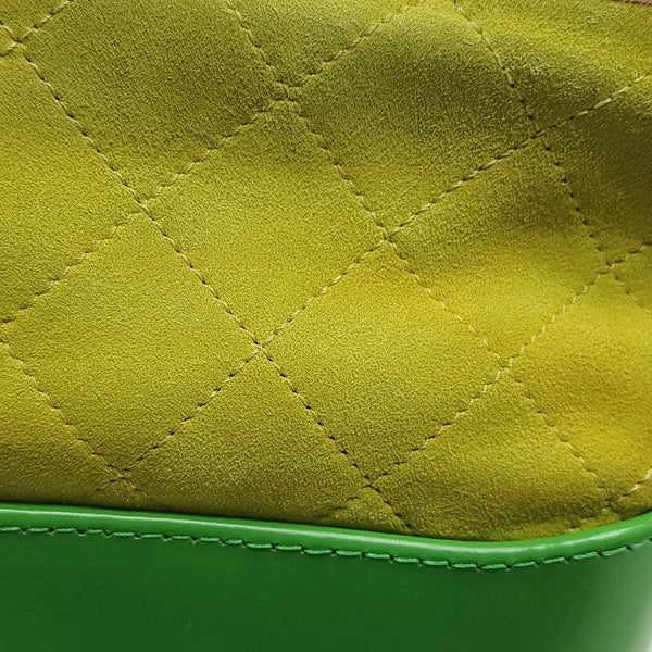 GABRIELLE Small Quilted Suede Yellow