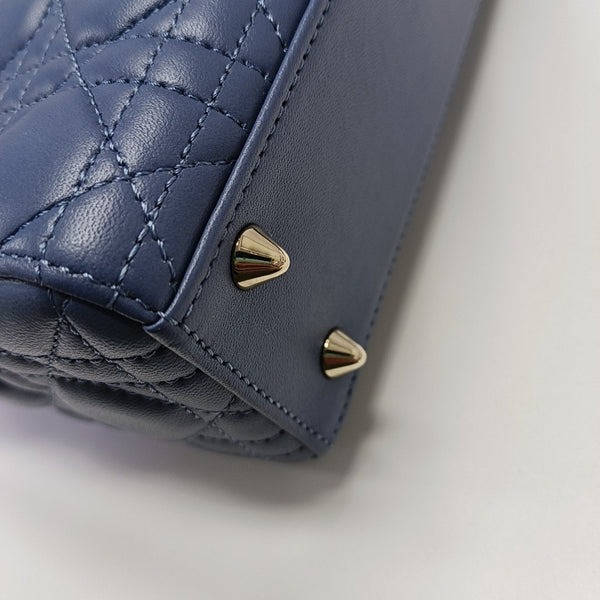 Lady Dior Small Cannage Lambskin Blue