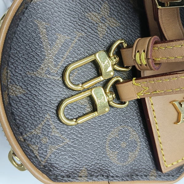 BOITE CHAPEAU Mini Monogram Coated Canvas Brown