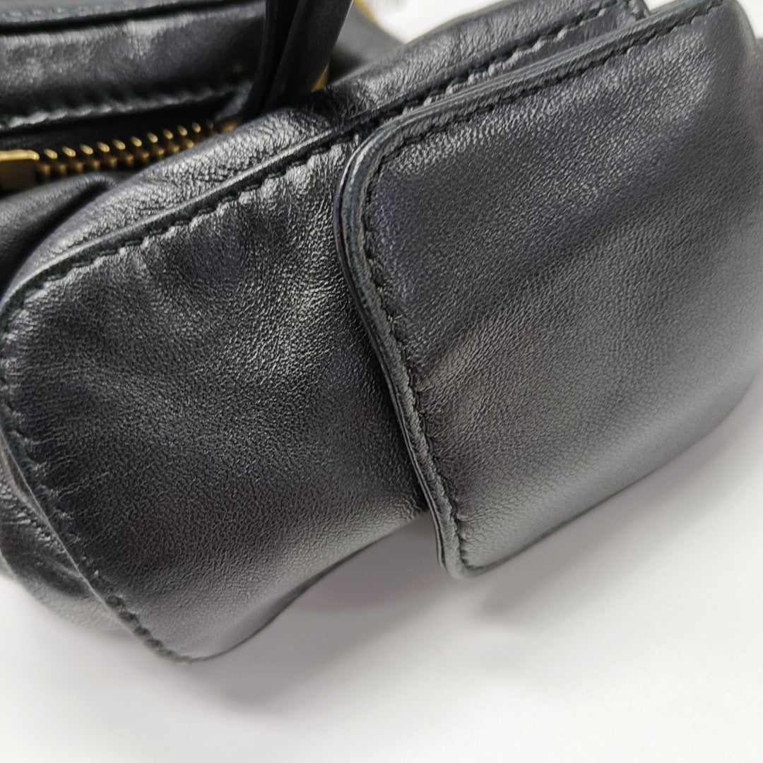 Lambskin Top Handle Bag Black
