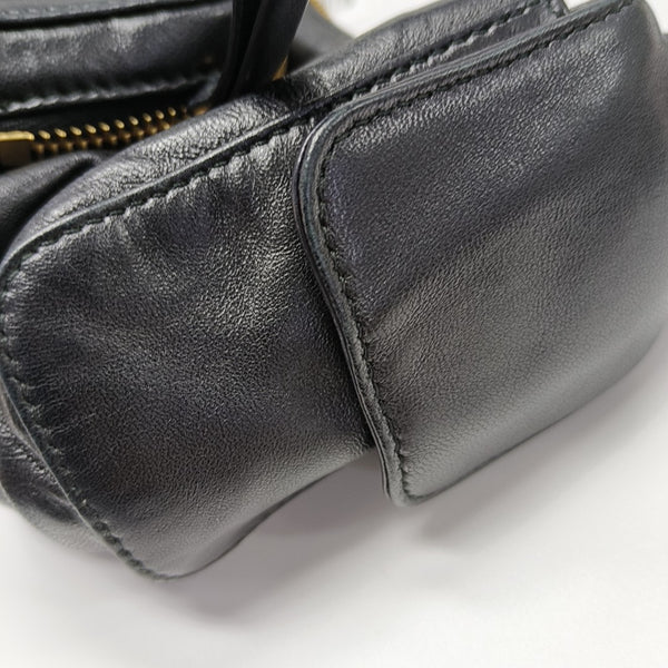 Lambskin Top Handle Bag Black