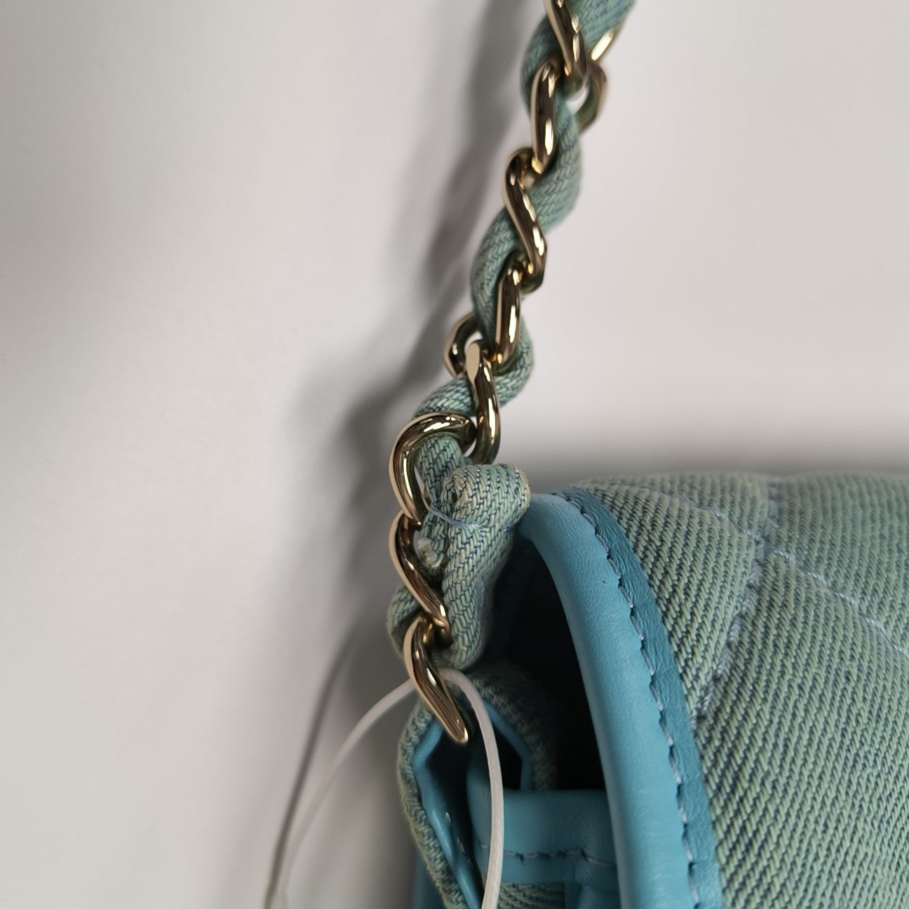 Quilted Denim Shoulder Bag Blue