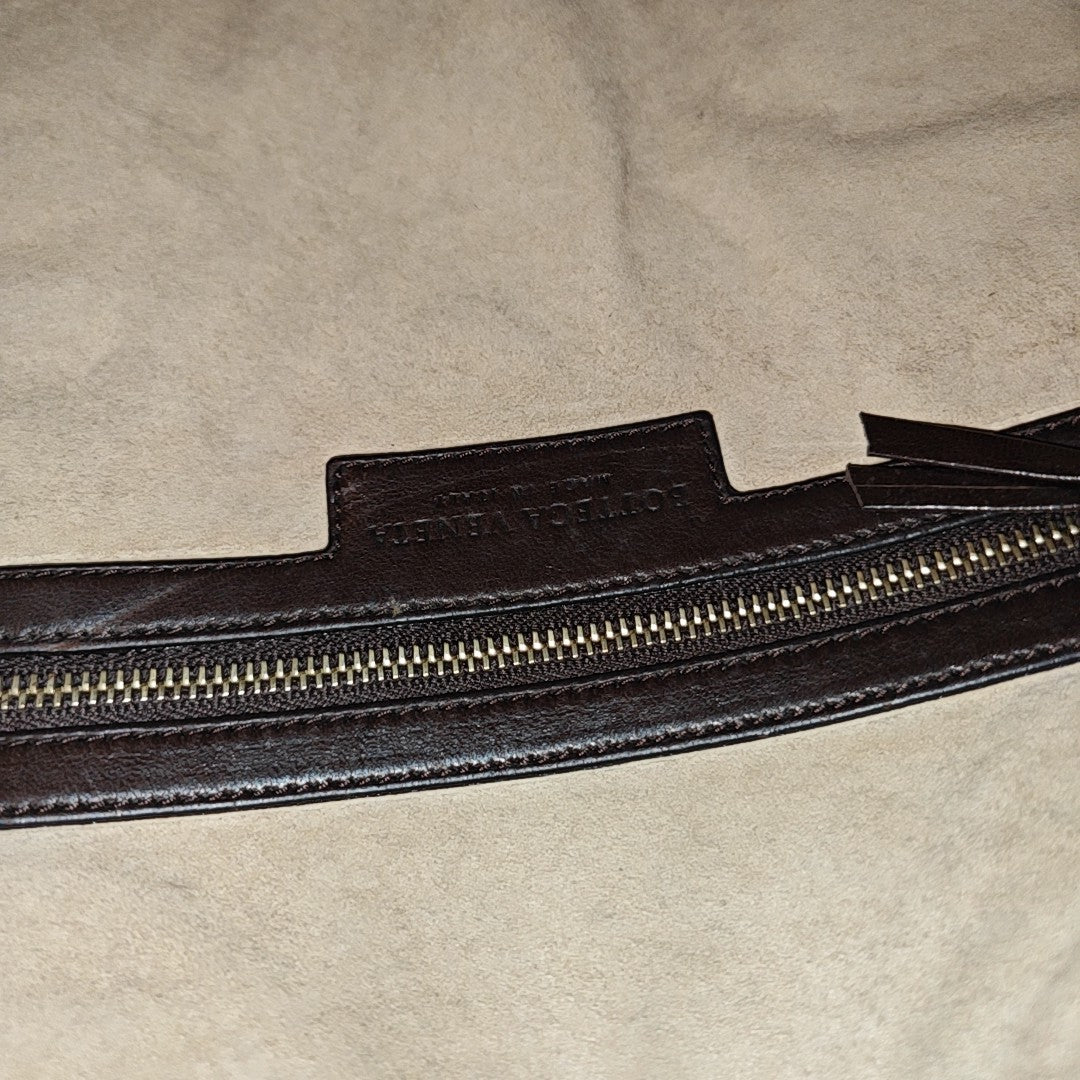 Calfskin Top Handle Bag Brown