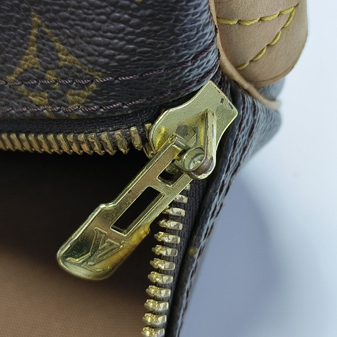 KEEPALL 45 Monogram Coated Canvas Brown