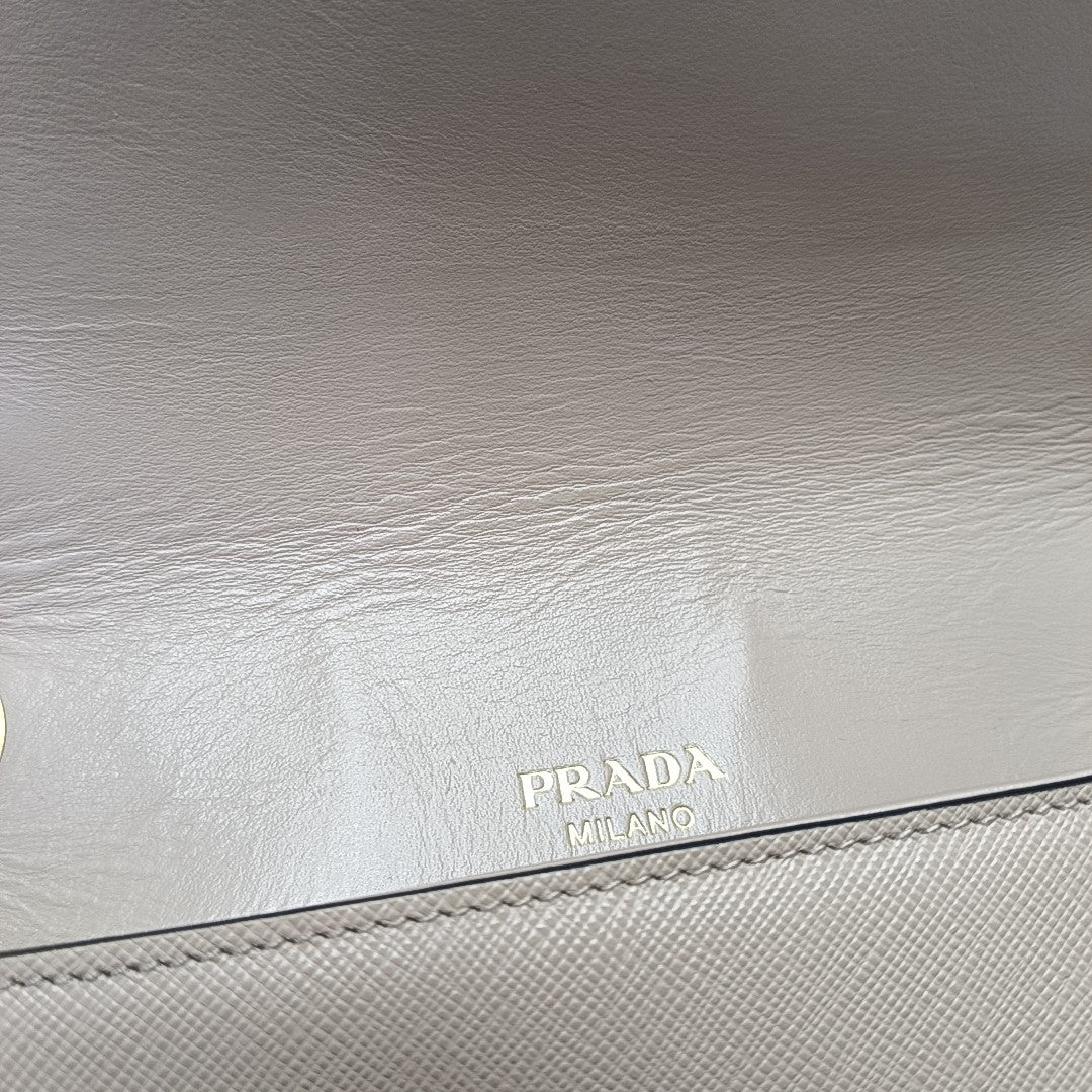 Saffiano Calfskin Shoulder Bag Brown