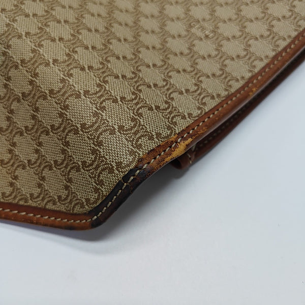 Coated Canvas Clutch Beige