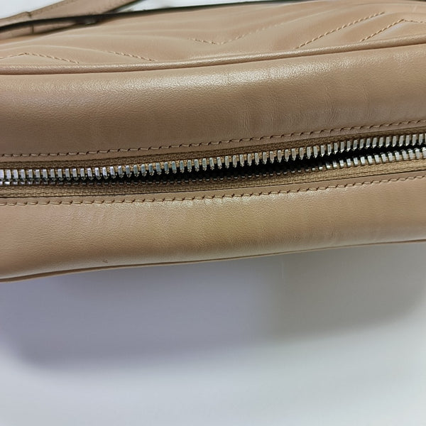 GG Marmont Small Quilted Calfskin Brown