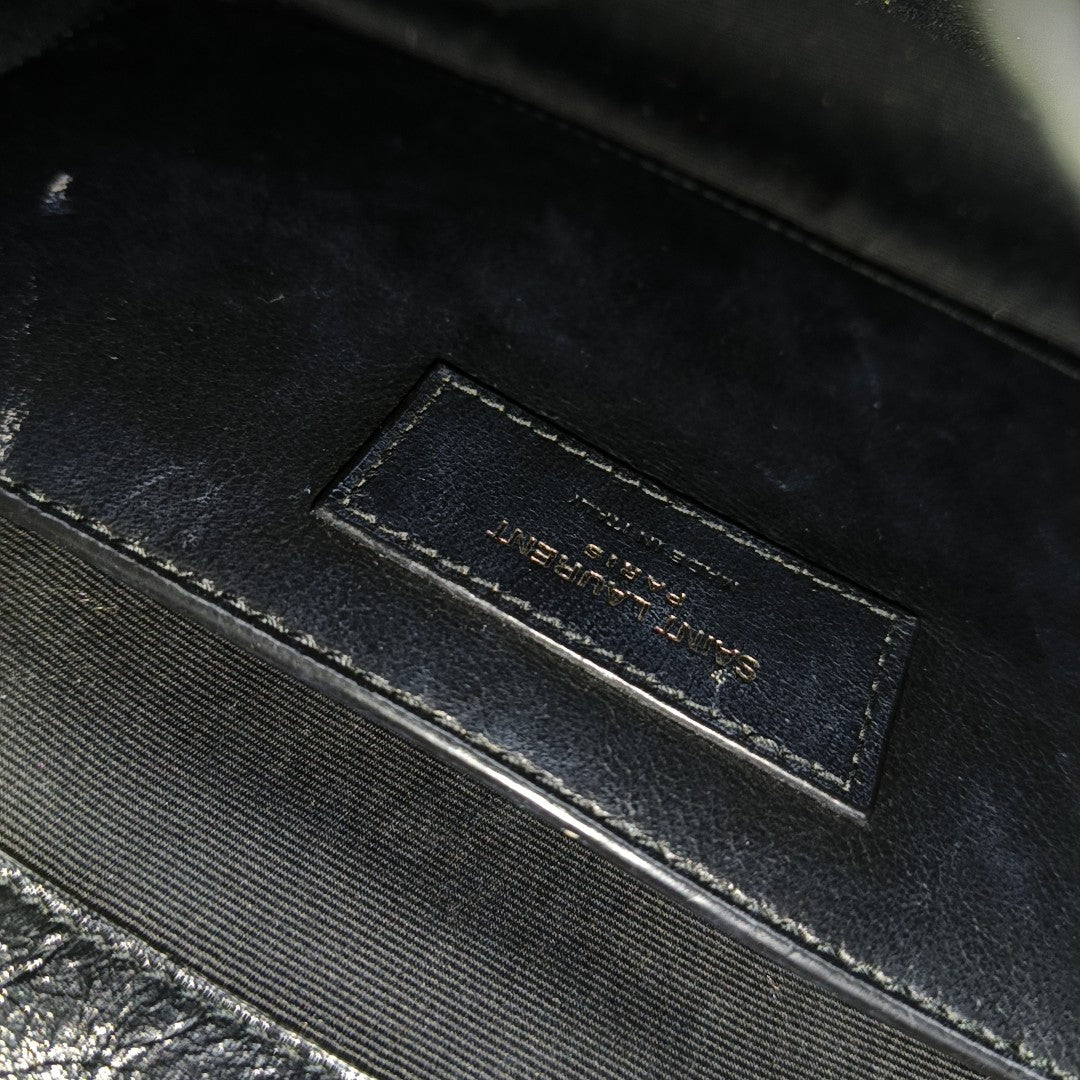 NIKI Small Chevron Calfskin Black