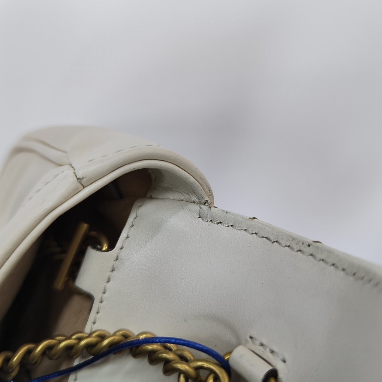 GG Marmont Mini Quilted Calfskin White