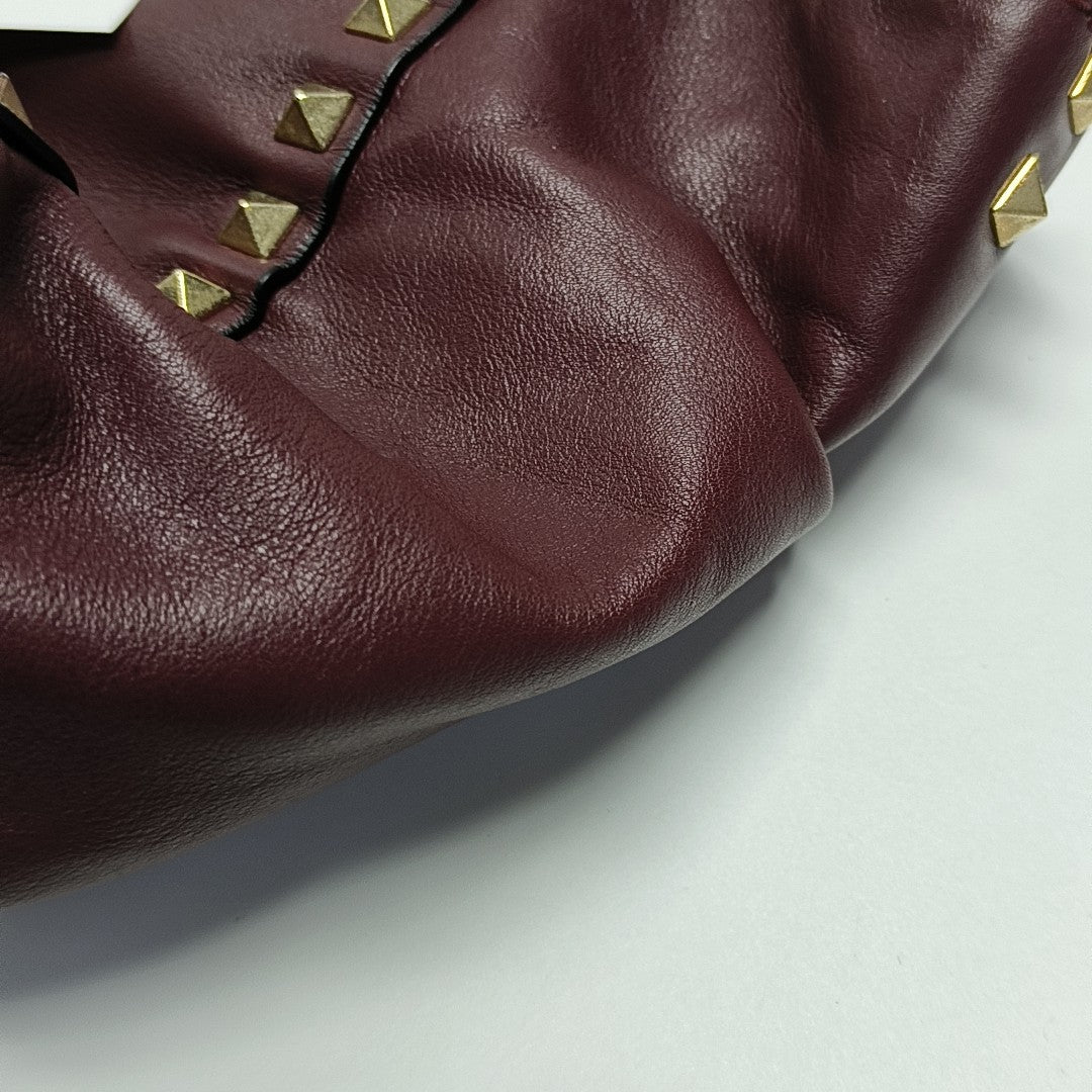Rockstud Small Calfskin Red