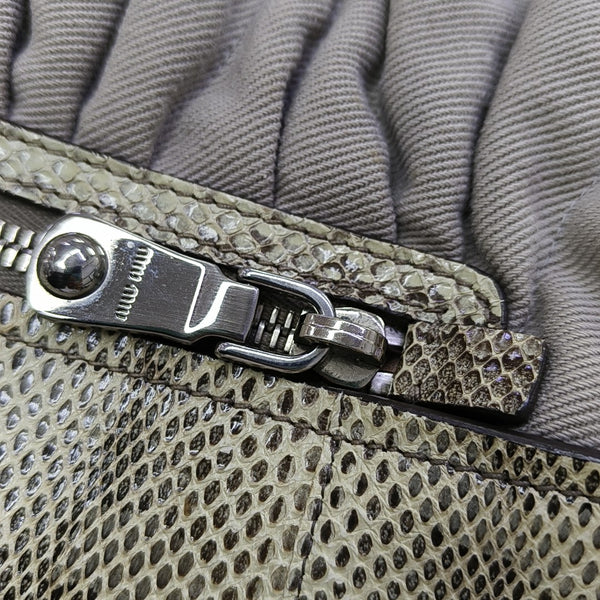 Quilted Fabric Shoulder Bag Gray