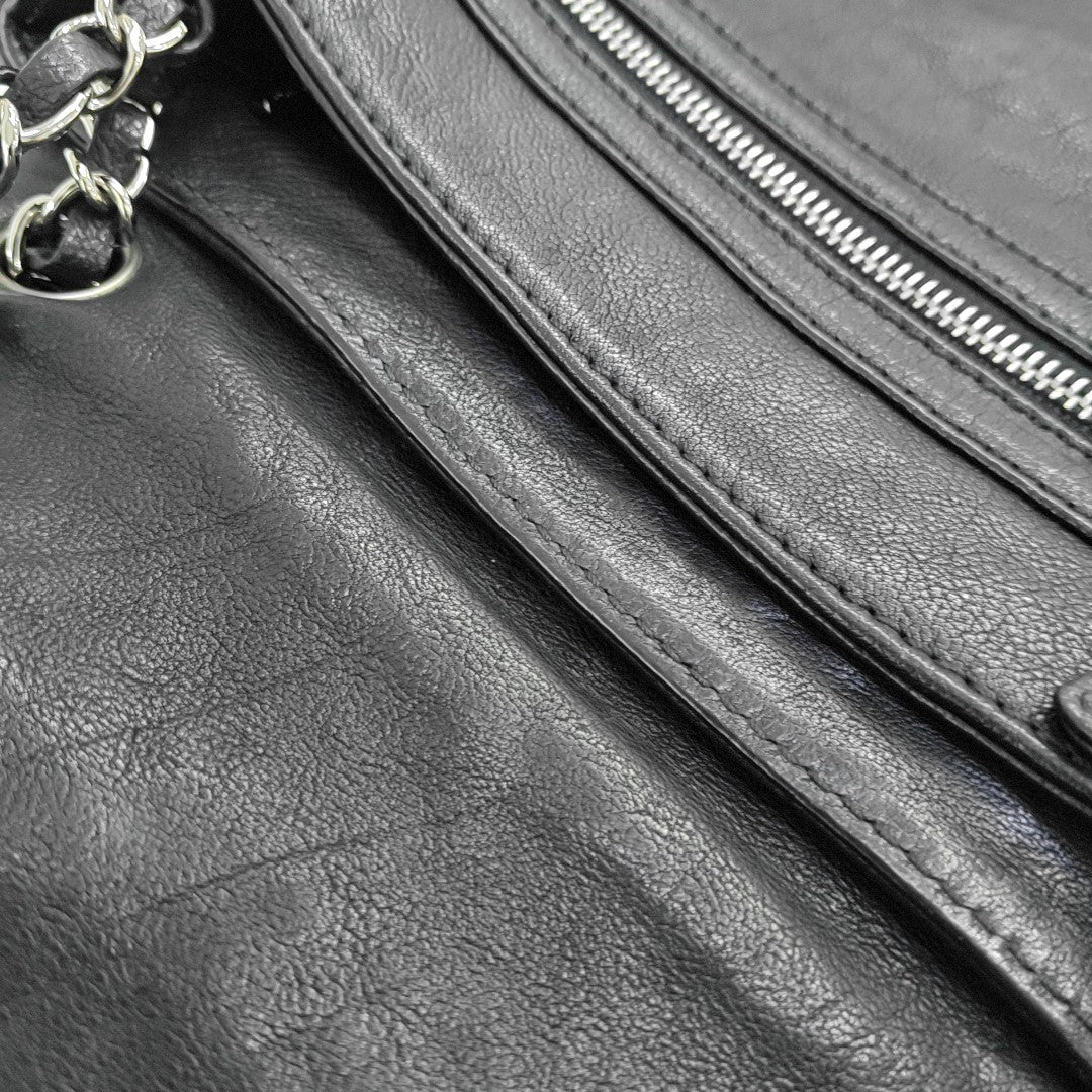 Quilted Calfskin Shoulder Bag Black