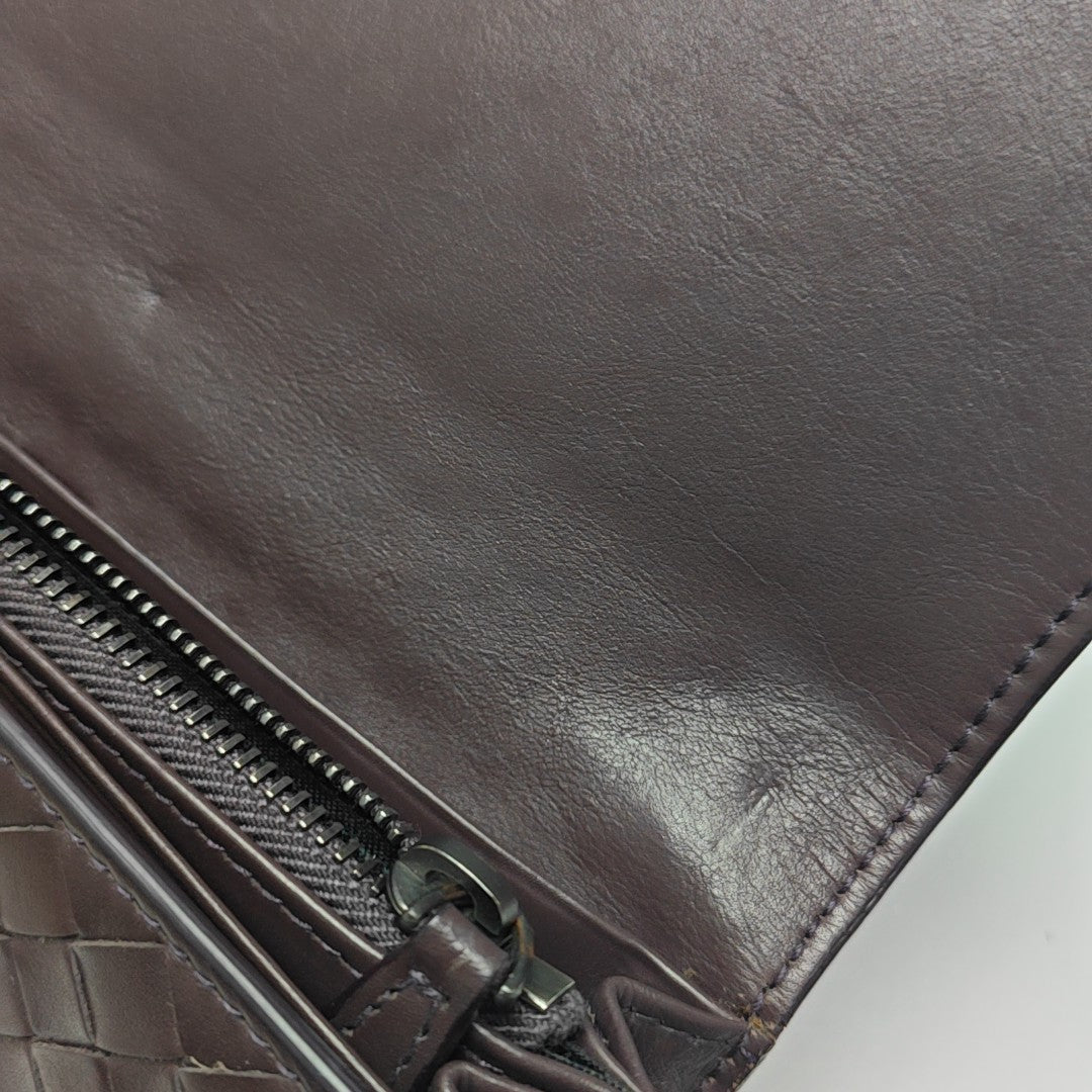 Intrecciato Calfskin Brown Wallet