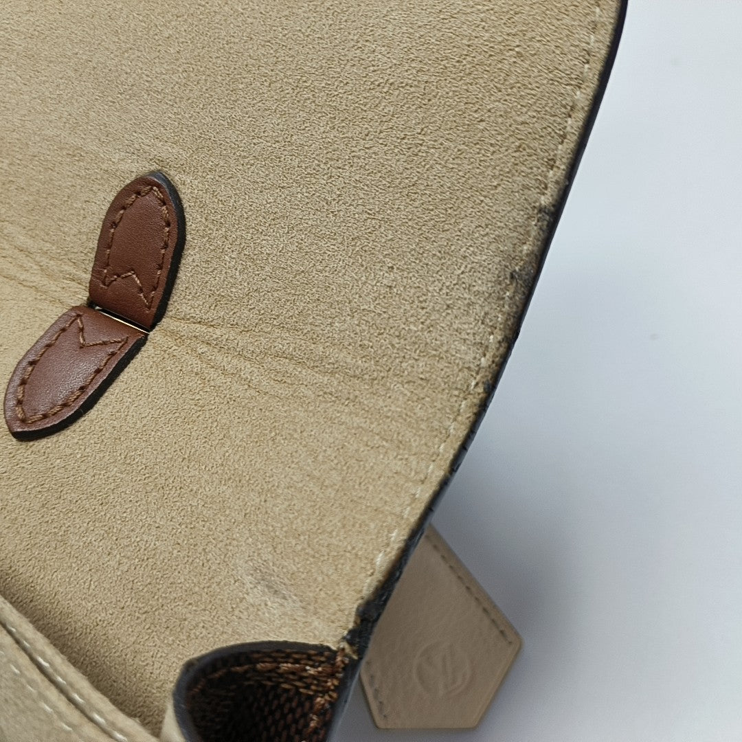 BEAUMARCHAIS Damier Ebene Coated Canvas Brown