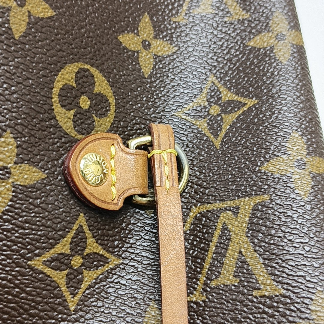 NEVERFULL MM Monogram Coated Canvas Brown