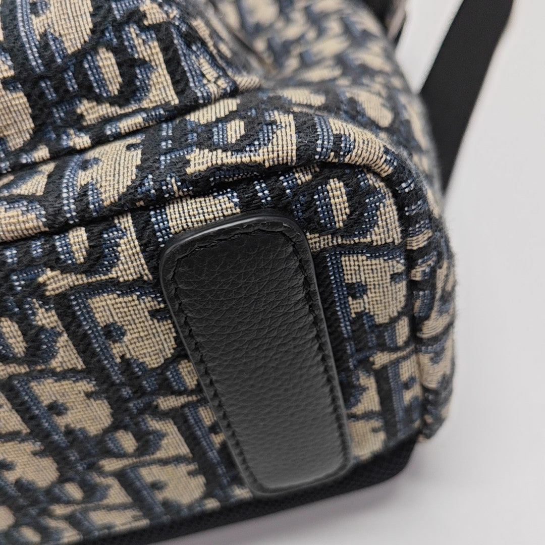 Oblique Canvas Backpack Blue