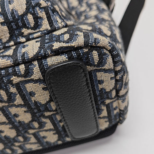 Oblique Canvas Backpack Blue