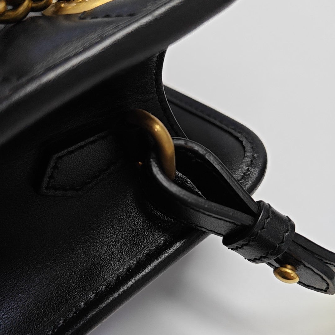 GG Marmont Mini Quilted Calfskin Black