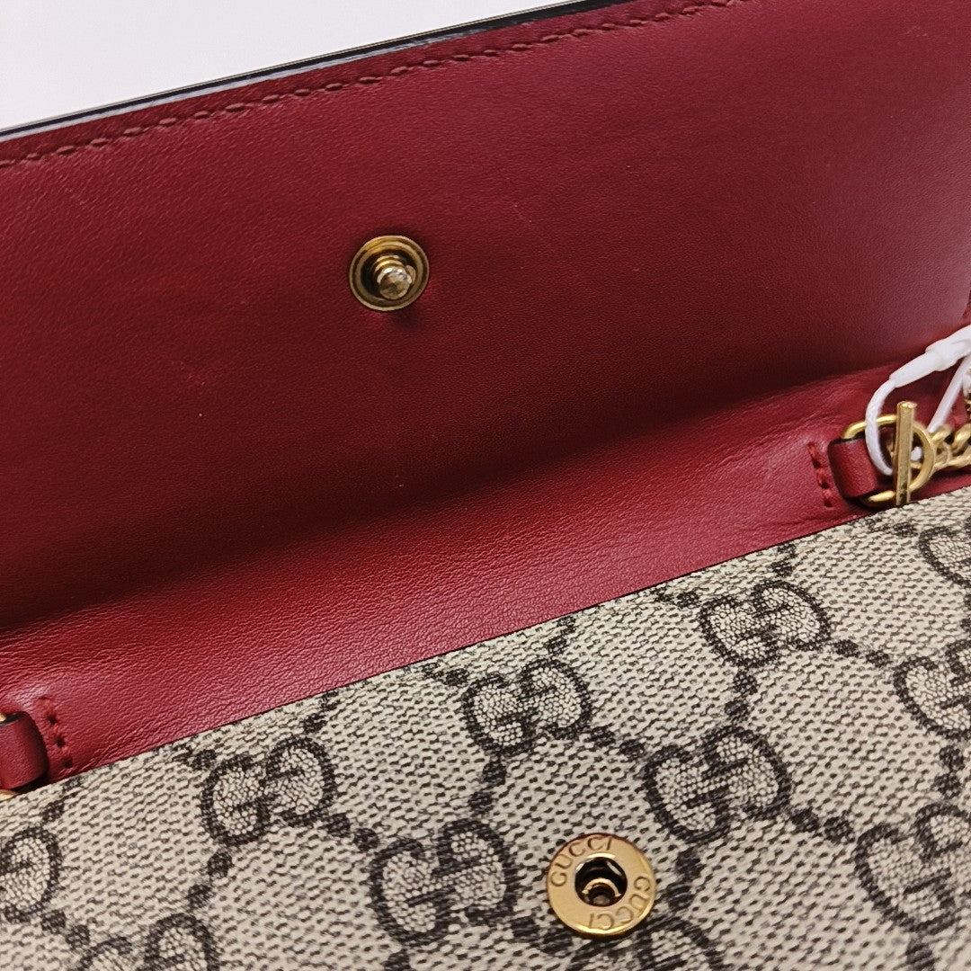 GG Supreme Mini Monogram Coated Canvas Beige