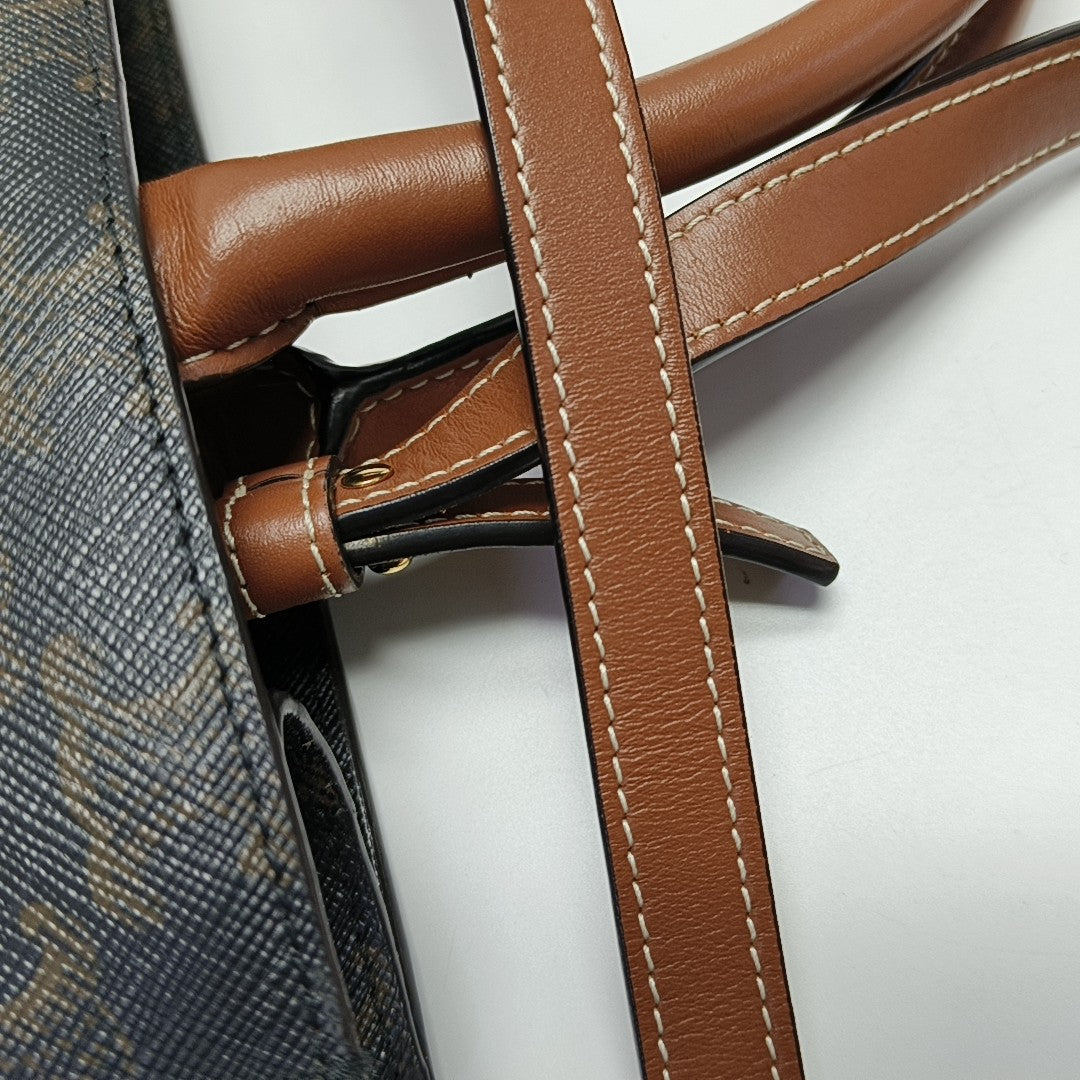 CABAS CELINE Small Coated Canvas Brown