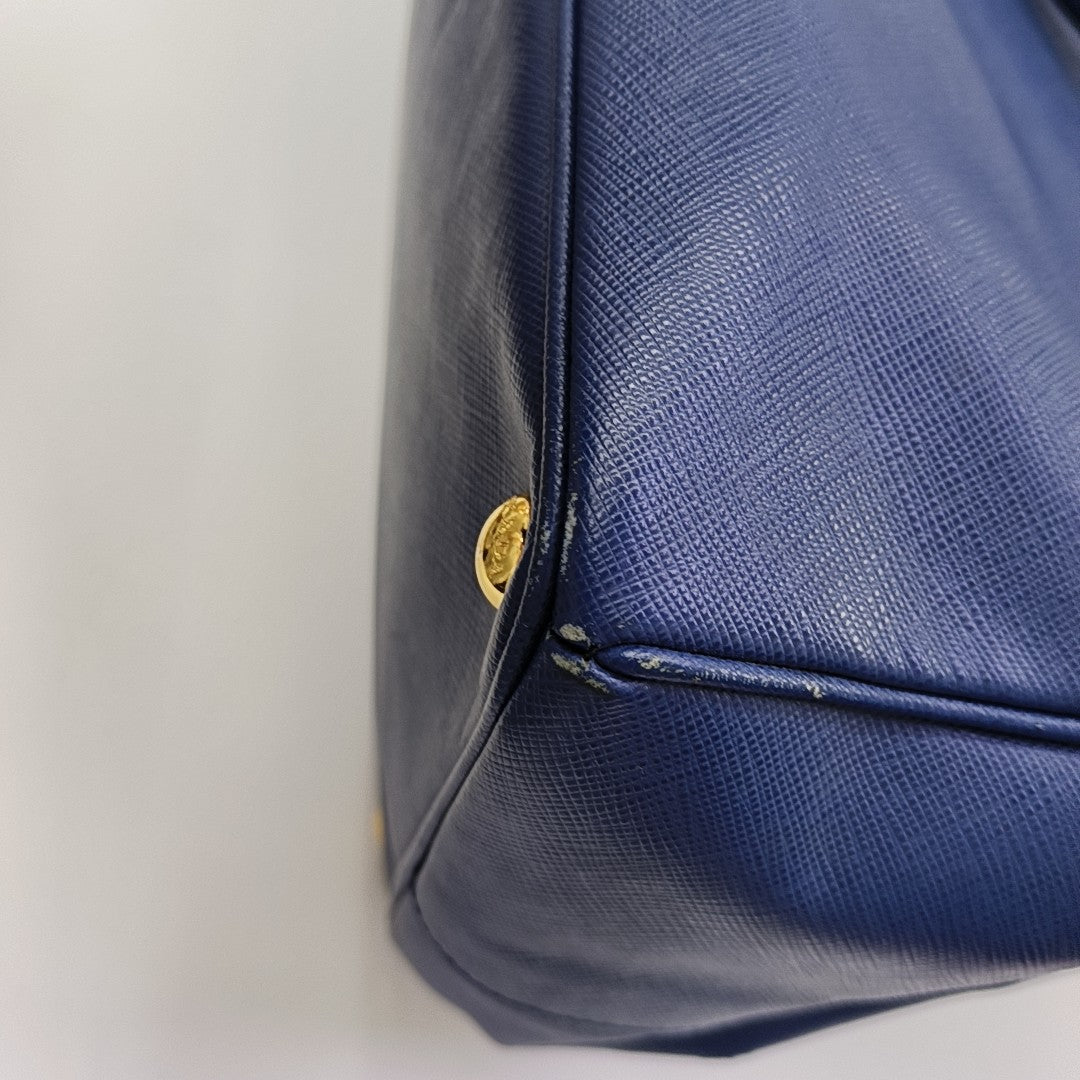 Galleria Large Saffiano Calfskin Blue