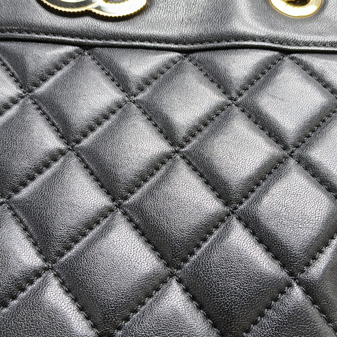Quilted Lambskin Tote Bag Black