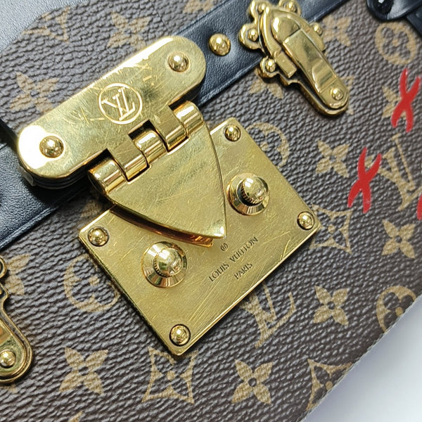 PETITE MALLE Monogram Coated Canvas Brown