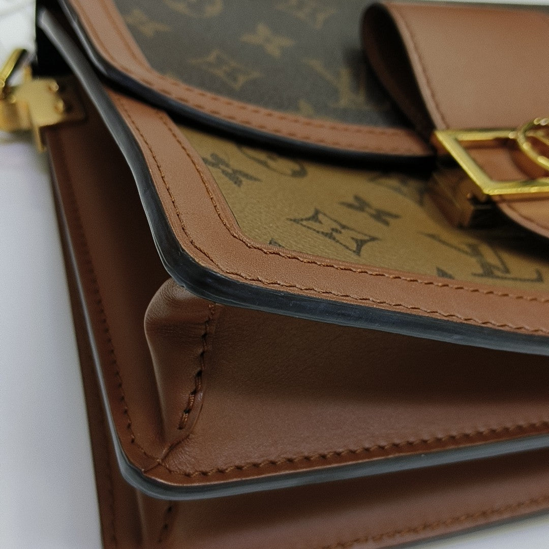 DAUPHINE MM Monogram Coated Canvas Brown