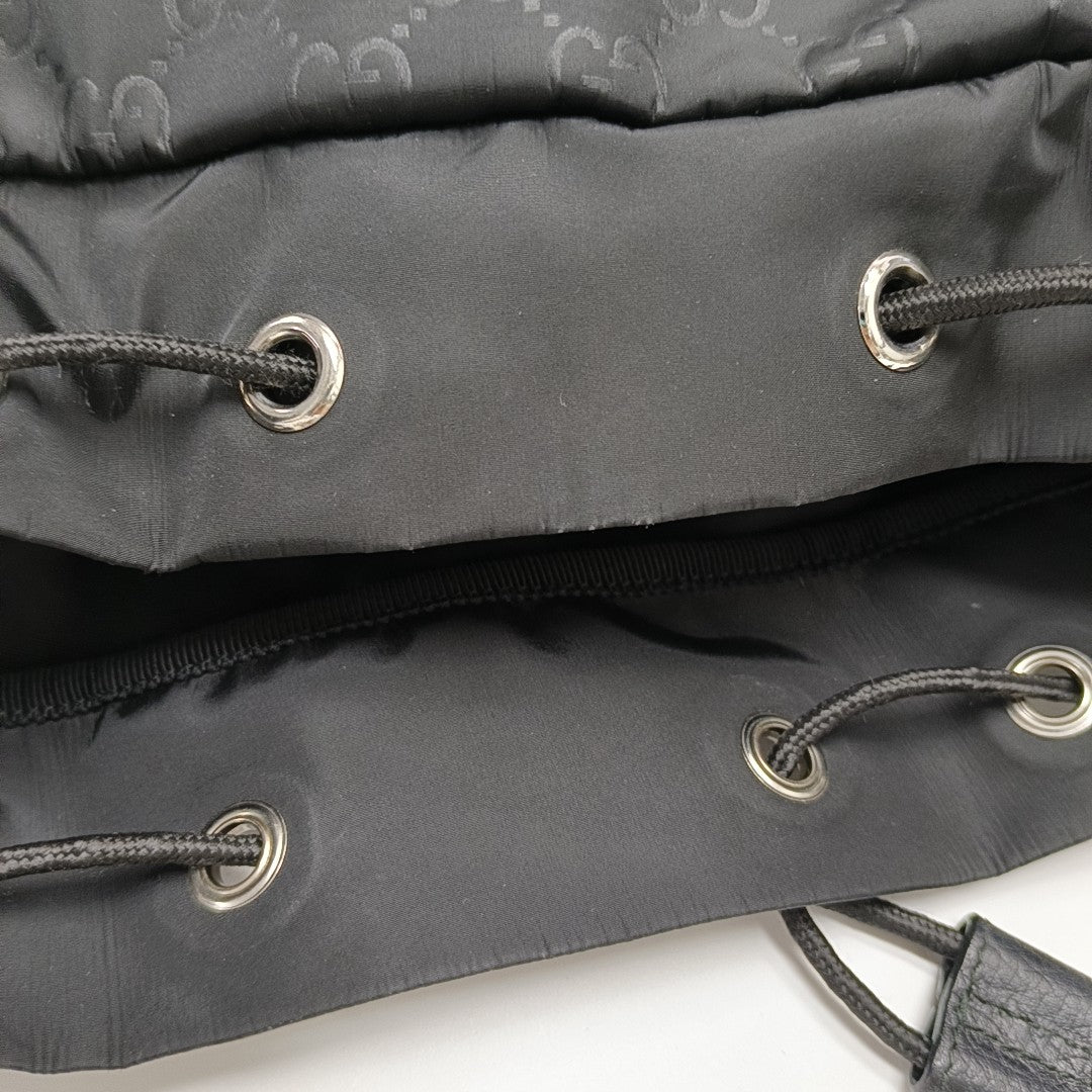 Monogram Nylon Backpack Medium Black