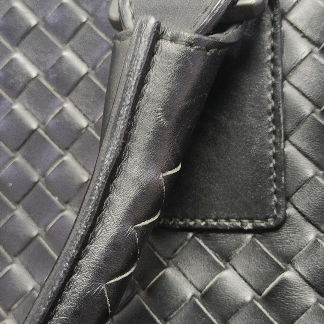 Calfskin Top Handle Bag Black