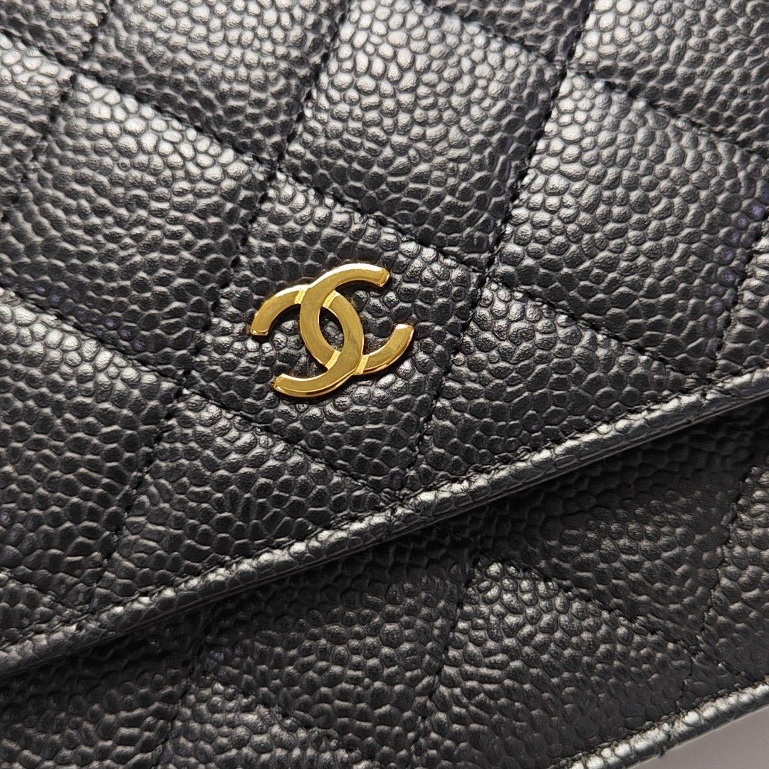 WOC Quilted Grained Calfskin Black
