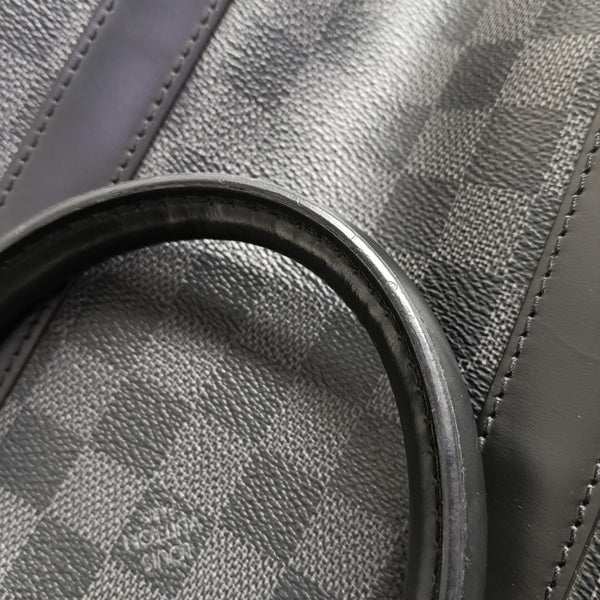 KEEPALL 45 Damier Graphite Coated Canvas Gray