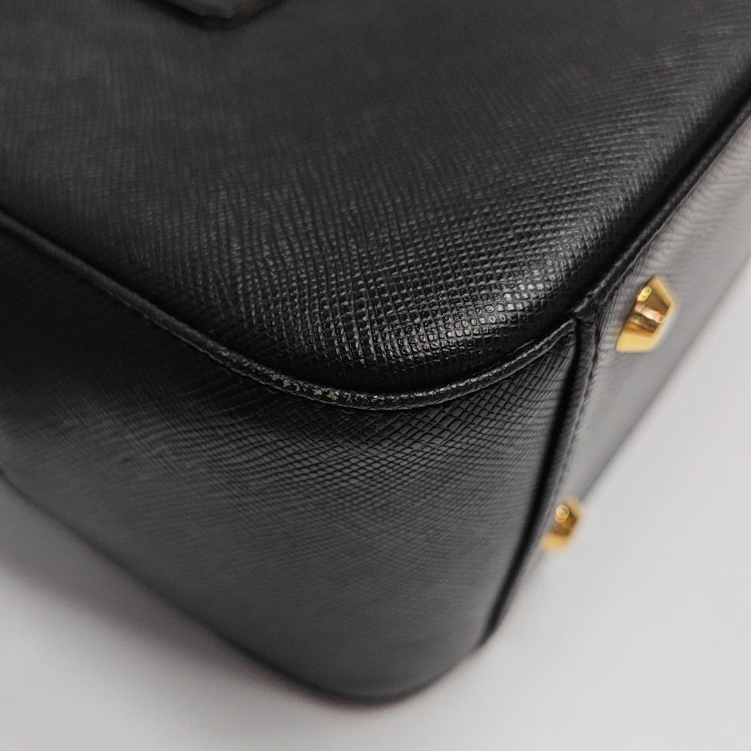 Calfskin Top Handle Bag Black