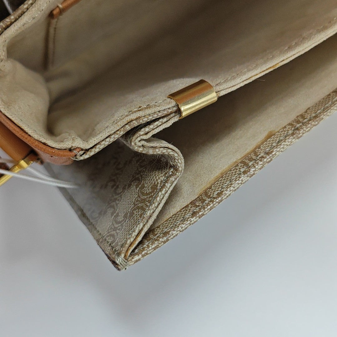 Coated Canvas Shoulder Bag Beige