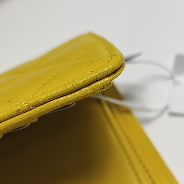 Quilted Lambskin Wallet Yellow