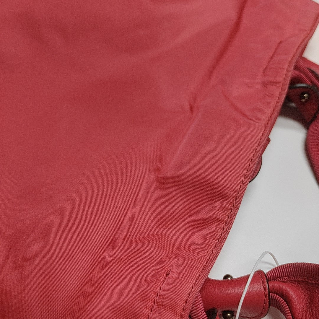 Nylon Top Handle Bag Pink