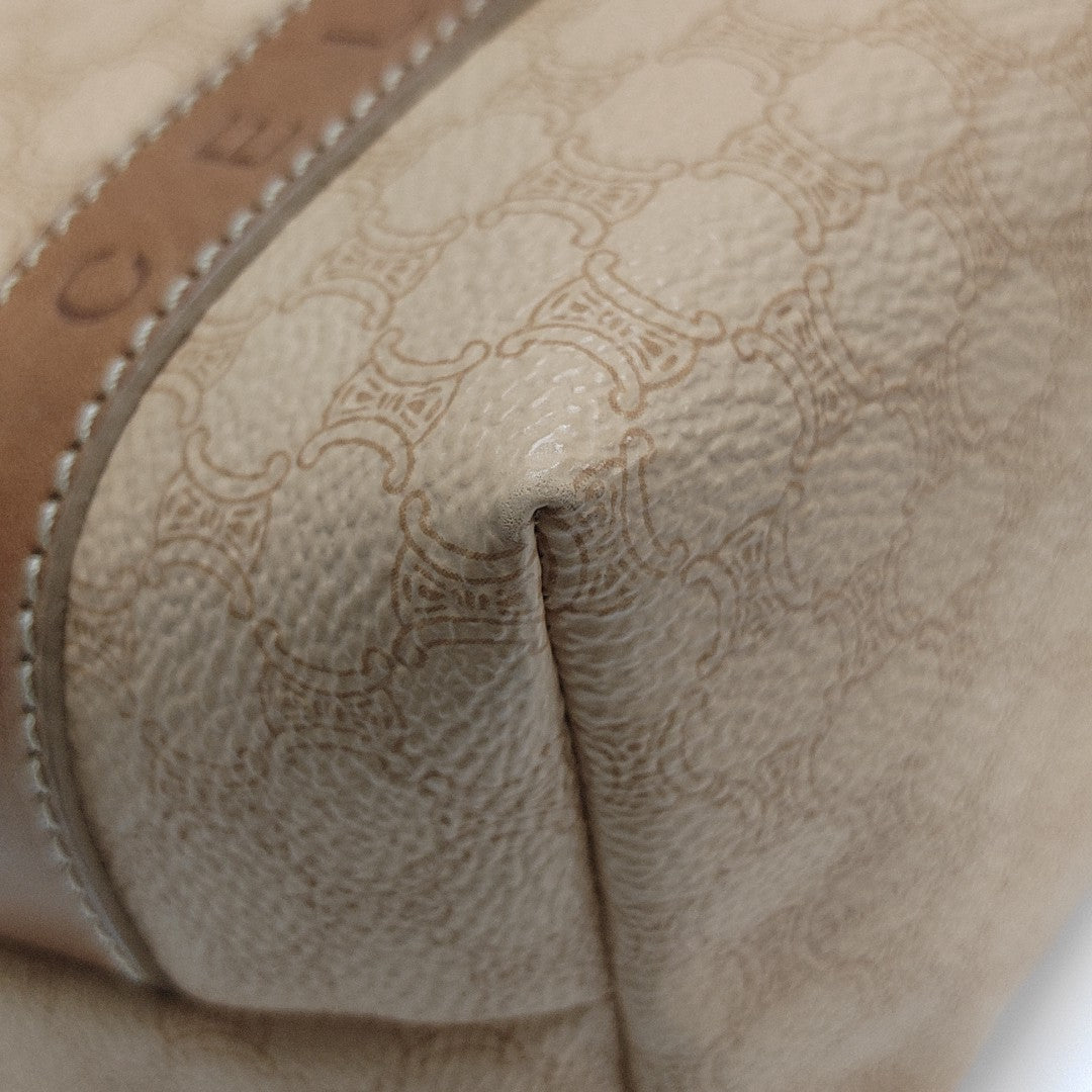 Coated Canvas Top Handle Bag Brown