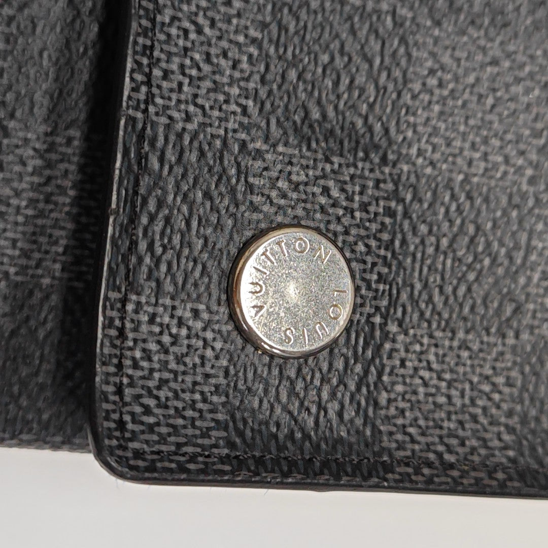 ALPHA Damier Graphite Coated Canvas Gray Wallet