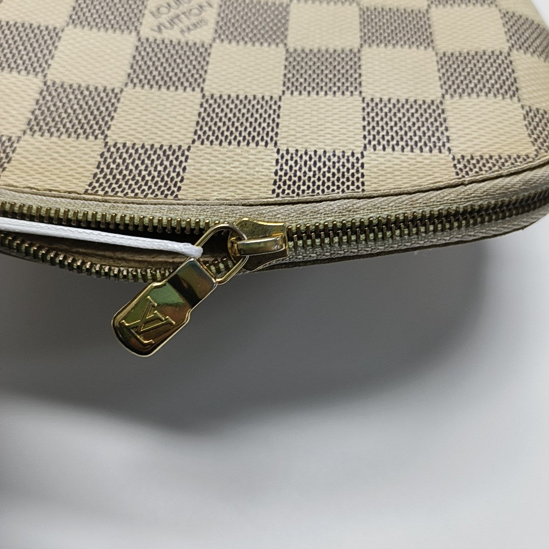 COSMETIC PM Damier Azur Coated Canvas White