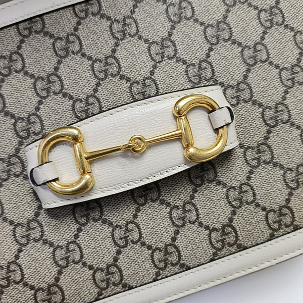 Horsebit 1955 Small Monogram Coated Canvas Beige