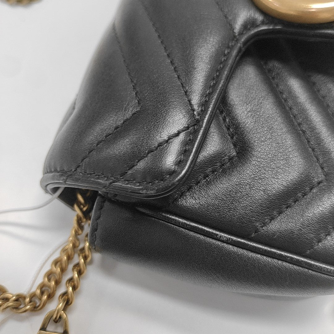 GG Marmont Mini Quilted Calfskin Black