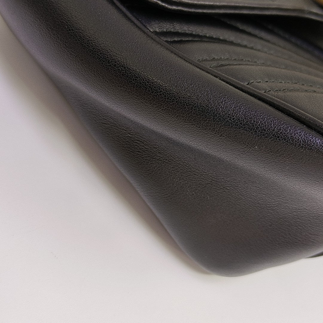 GG Marmont Medium Quilted Calfskin Black