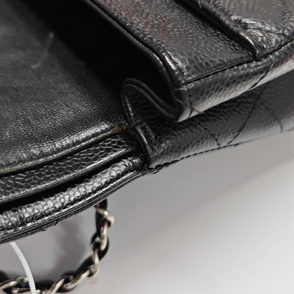 CLASSIC FLAP Medium Quilted Grained Calfskin Black